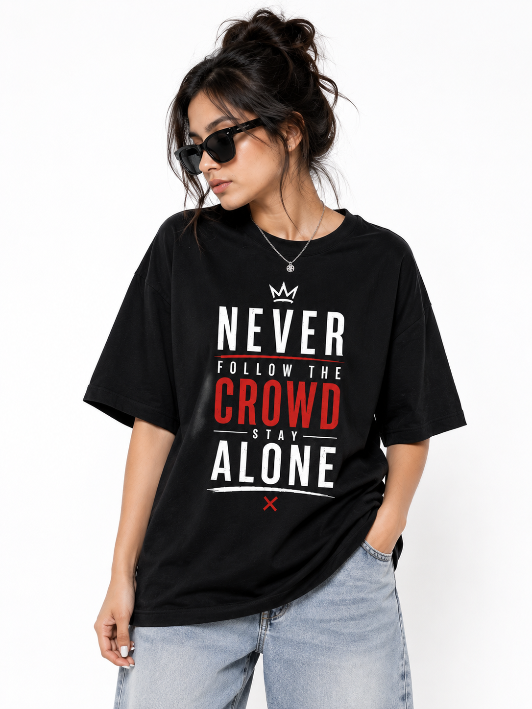 Never Follow The Crowd Oversized T-Shirt - Image 2