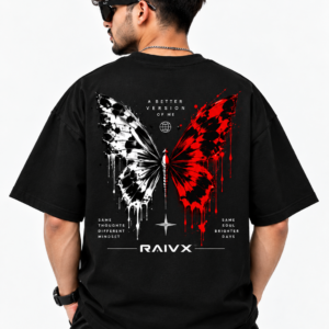 RAIVX Better Version Butterfly Oversized T-Shirt – Black