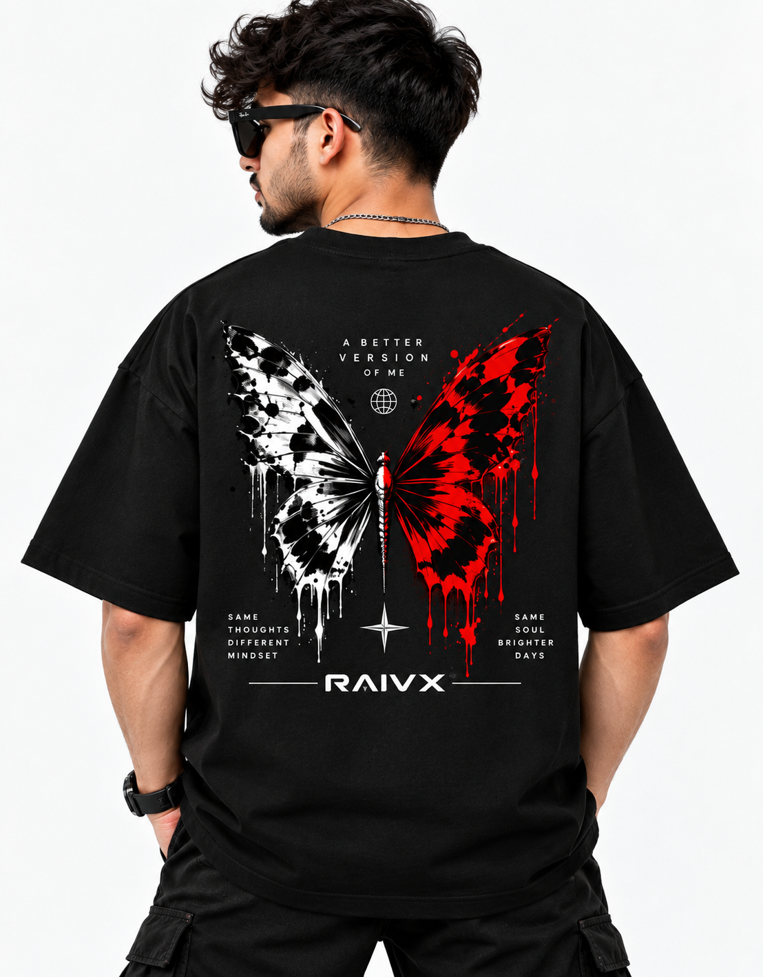 RAIVX Better Version Butterfly Oversized T-Shirt – Black